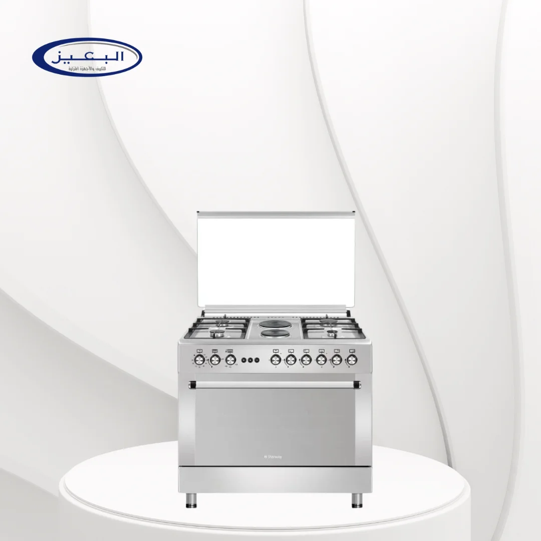 فرن غاز ,ستار واي 60_90 سم – 5 عيون – ستيل SWFC9604-HIXGF فرن غاز وكهرباء ستار واي 90×60سم– 6 شعلات–ستيلSWFC9604-HIXGF - الصورة 1