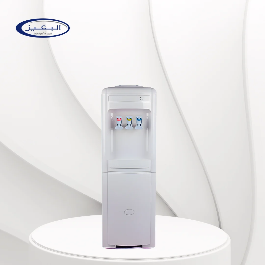 DAN600WD.webp Dansat Water Dispenser with Storage Unit, 3 Taps, Mild/Cold/Hot - White - DAN600WD - Image 1